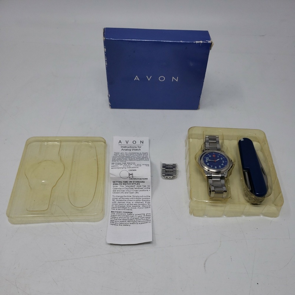 2002 Avon Quartz‎ Watch & Multi-Function Knife Gift Box Set / BRAND NEW